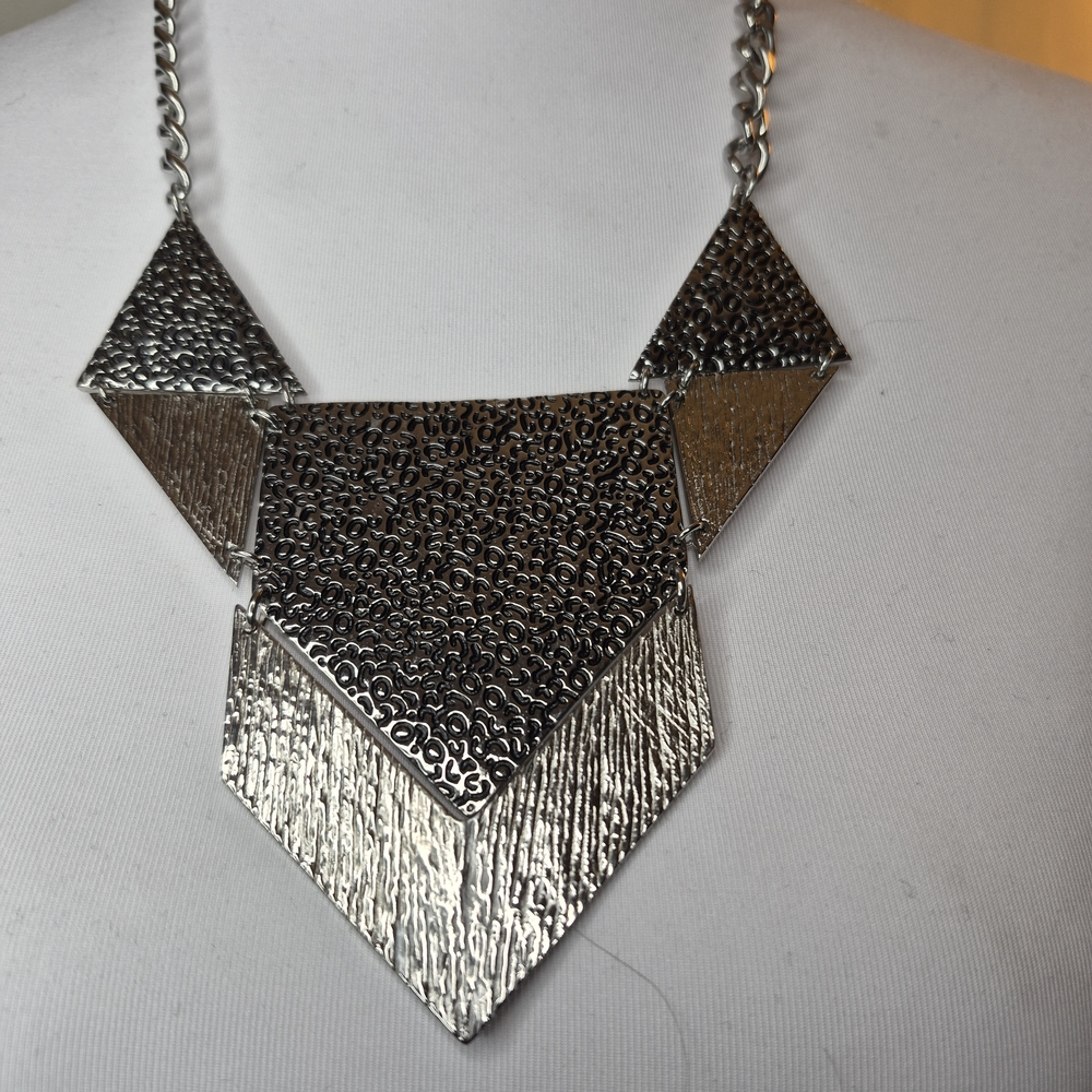Bold Statement Silver Geometric Necklace by David Sigal